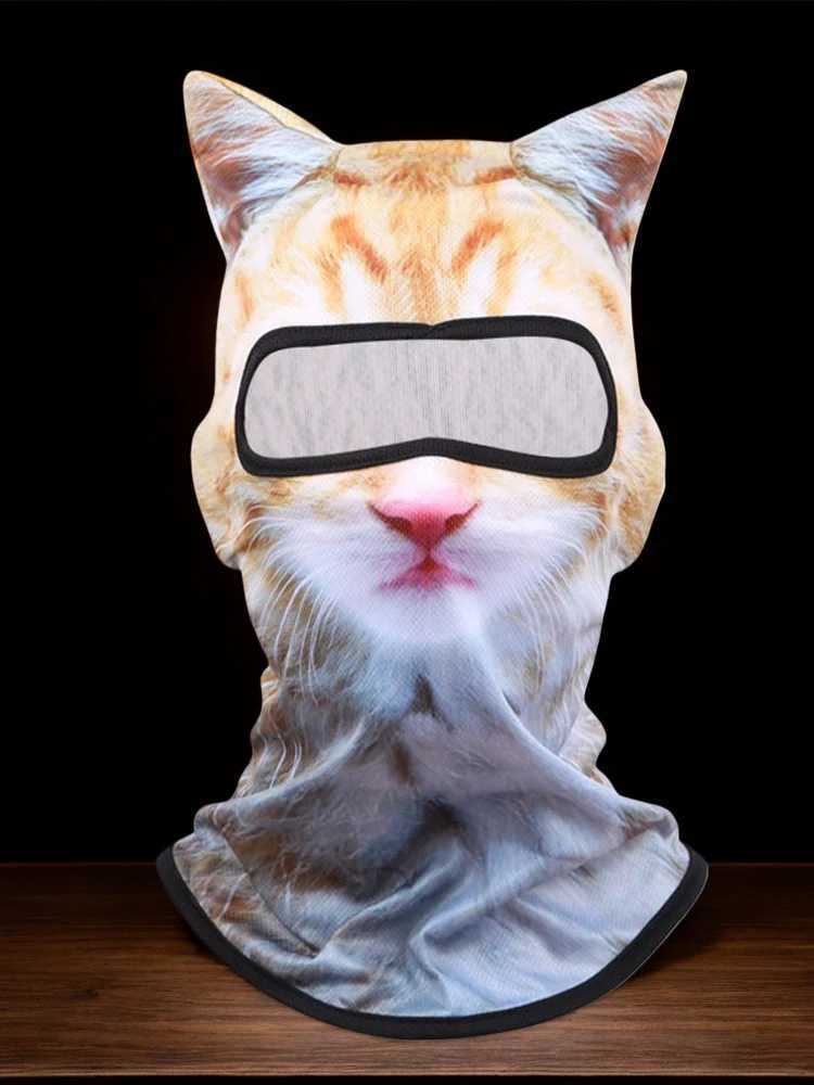 3D Cat Balaclava Motorcycle Head Cover Breathable Ski Snowboard Mask UV Protection Full Face Hood Mask for Music Festivals Raves XJ250620