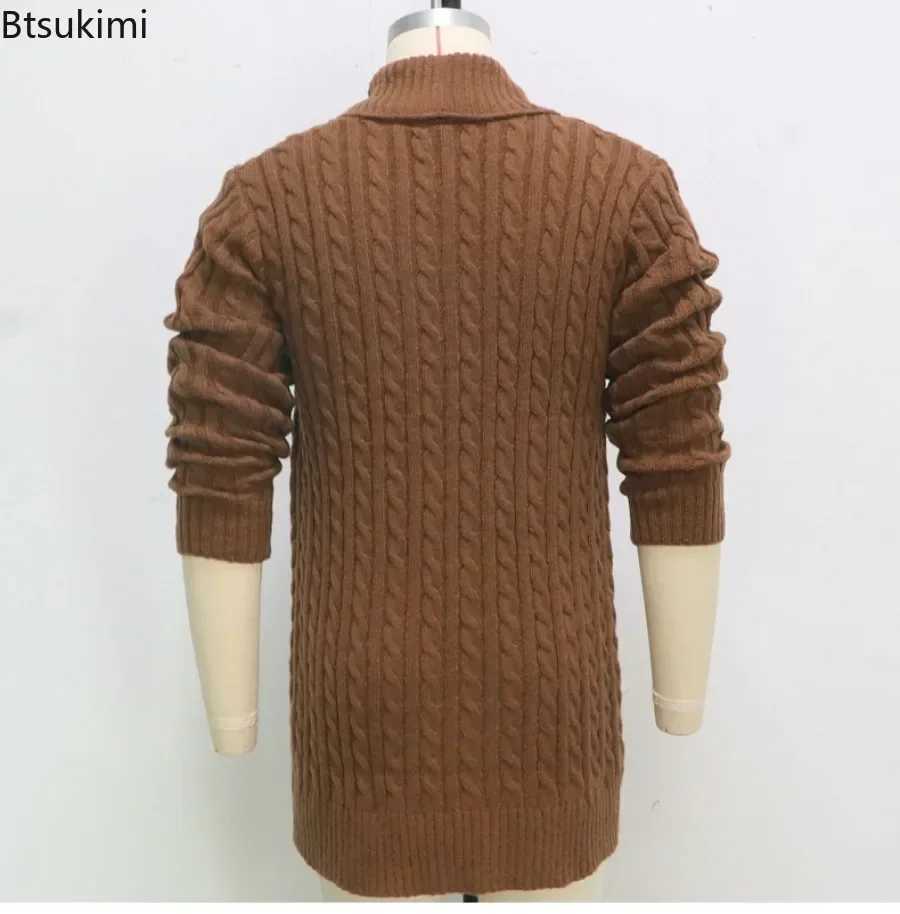 2025Mens Knitting Cardigan Jacket Coats Spring Autumn Slim Fit Cardigan Coat Male British Style Button Long Sleeve Men Clothing Z250621