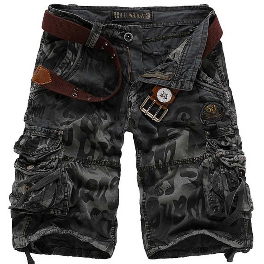 Summer Mens Camouflage Printed Work Shorts Multi-Pocket Zipper Button Military Combat Five Shorts Daily Street Casual Shorts W250621
