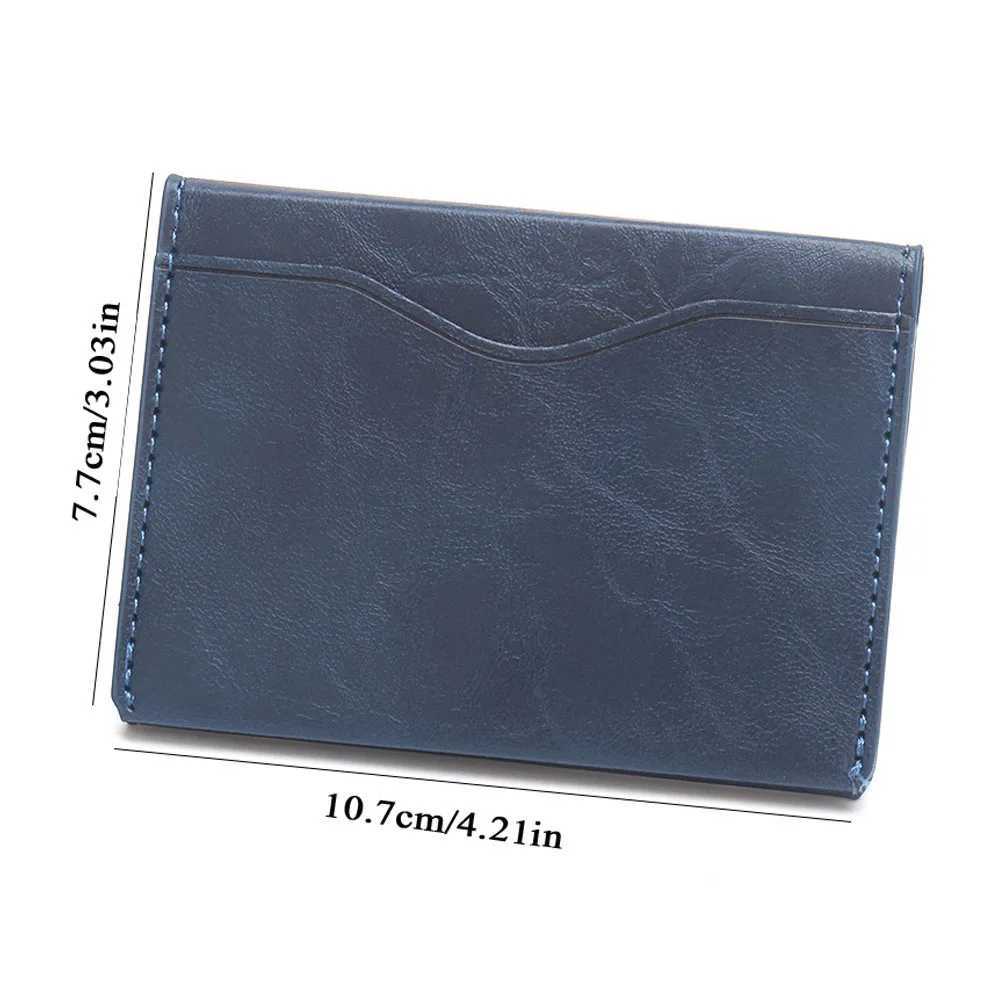 New Pu Leather ID Holder Portable Ultrathin Men Women Business Cards Cover Vintage Wallet Small Pouch Case Bag Z250621