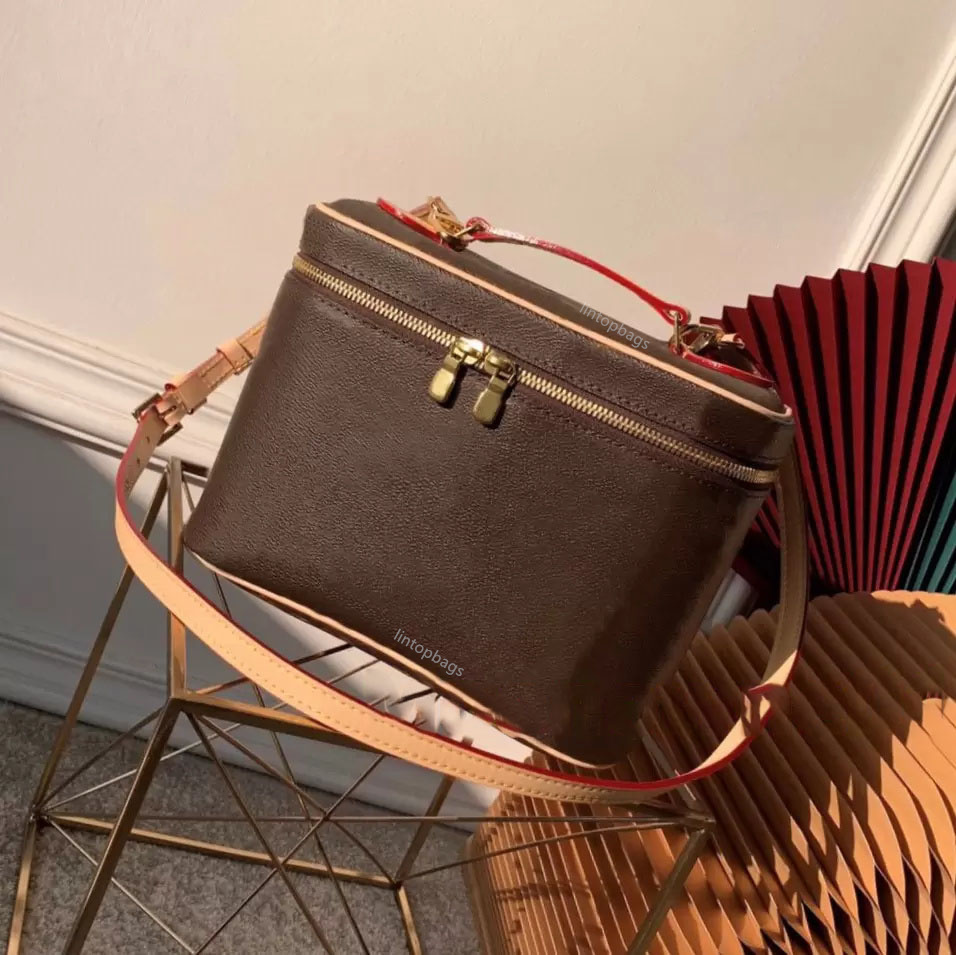 Luxury make up trunk Cosmetic box handbags Bags Designer makeup case lady bag classic Pouch leather women vanity shoulder Tote handbag purse messenger bag