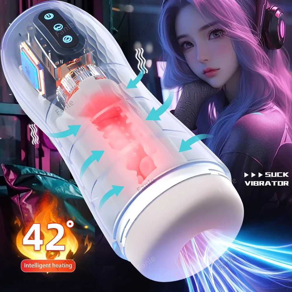 Automatic Male Masturbator Cup for Men Sucking Pocket Pussy Penis Pump Heating Blowjob Machine Vibration Suction Adult Sex Toy W250621