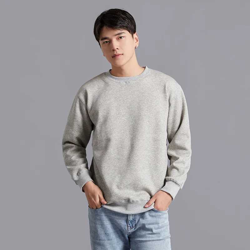 2025 Brand New 100% Cotton Mens Sweatshirt O-Neck Pullover Thin Men Hoodless Sweatshirts Casual Solid Color For Men Sweatshirt XJ250714
