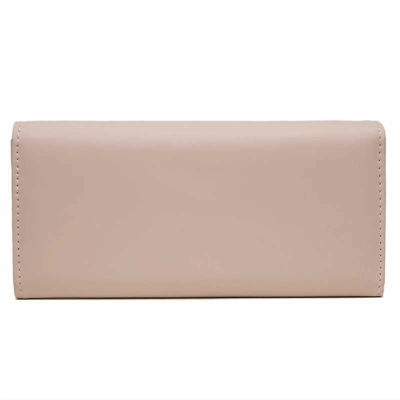 Hot Selling spring and summer new womens PU leather Japanese and South Korea small fresh leaf pendant three fold bag large capa Z250621