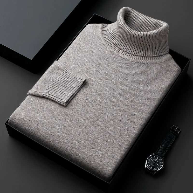 Autumn Winter Knit Turtleneck Sweatshirt Men Solid Color Anti-Pilling Knitted Turtleneck Pullovers Fashion Slim Fit Sweatshirt Man Z250621
