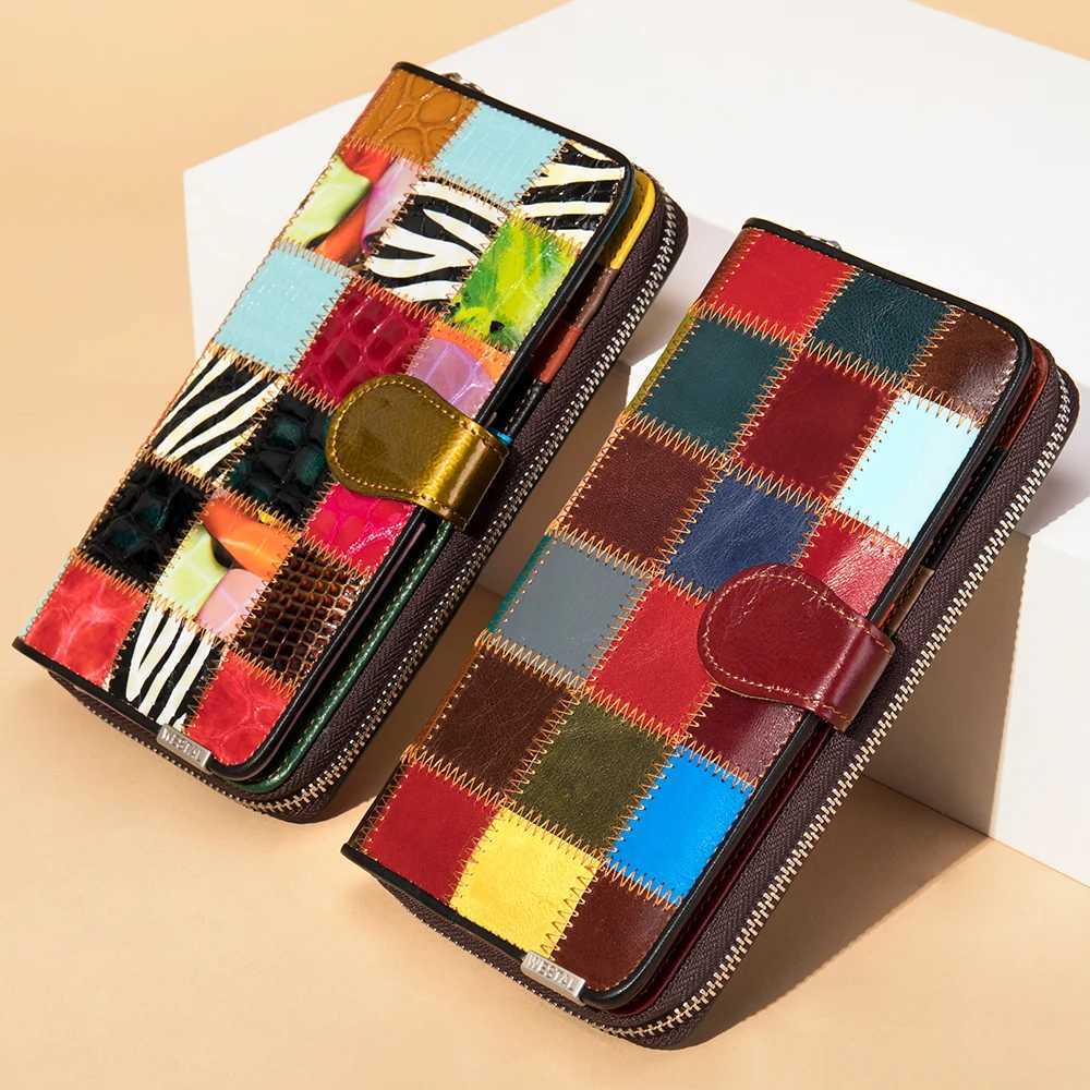 WESTAL Colorful Wallet for Phone Womens Wallet with Coin Pockets Leather Purse Female Ladies Wallets Long Money Bags 3017 Z250621