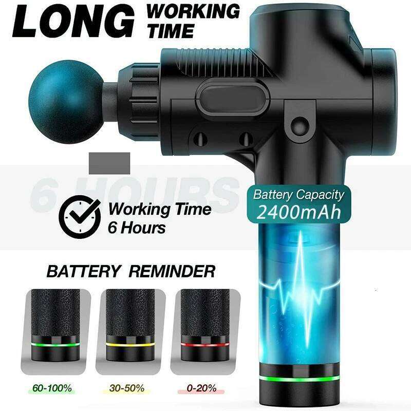 Massage Gun Electric Deep Muscle Massager Pain Relief Body Relaxation Exercising Fiess LCD Display With Portable Bag