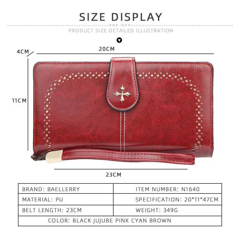 2022 Large Women Wallets Hollow Out Long Wallet Fashion Top Quality PU Leather Card Holder Female Purse Zipper Wallet For Women Z250621