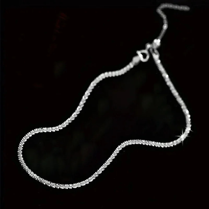 Huitan Exquisite 925 Sterling Silver Anklet Luminous Stylish Female Show Off Legs Jewelry Accessory Summer Beach Party Jewelry 250617