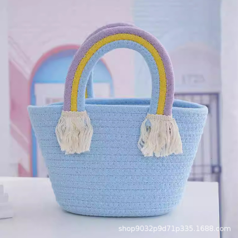 Free Shipping Designer Bag New Niche Design Luxury Bag Tote Bag Fashion Handbag Cotton Thread Rainbow Bag Baby Full Moon Wedding Favor