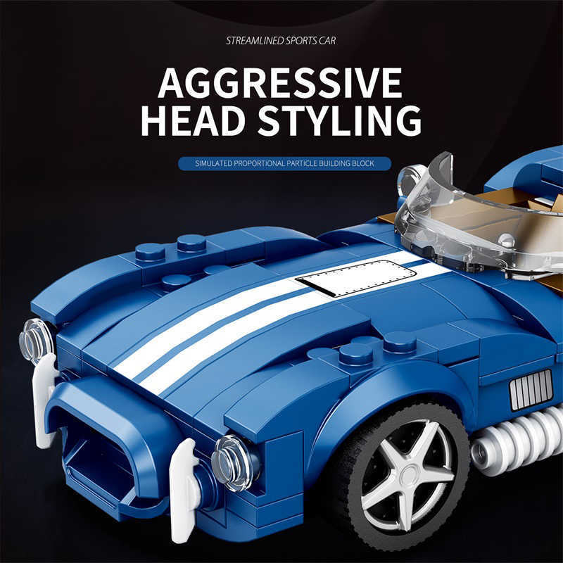 Free shipping NEW AC COBRA Sports Building Block Creative City Vehicle ic Car Model Bricks Desktop Display Toys For Kids Holiday Gift