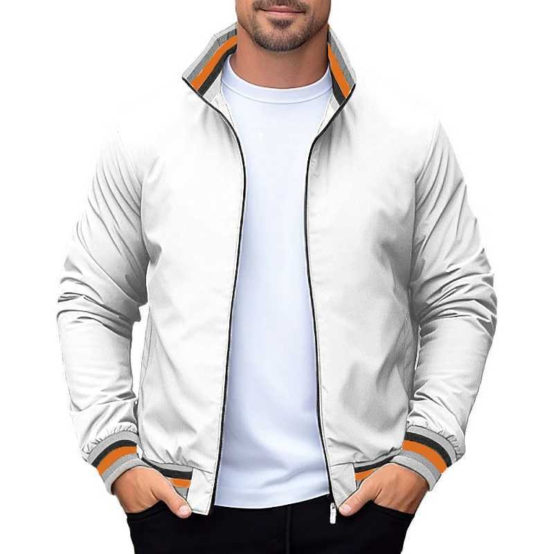 Mens Sweatwear Solid Color Jacket Blazer with Pockets Sports Standard Collar Coats Lightweight Waterproof Outdoor Tops Men Jacket XJ250621