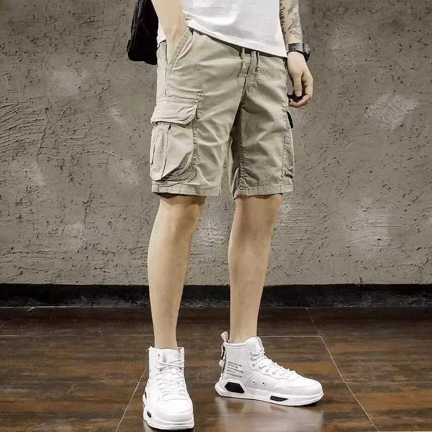 Baggy Mens Cotton Cargo Shorts Solid Multi Pocket Bermuda Short Pants for Men Luxury Japanese Street Style Popular Jorts Wide W250621