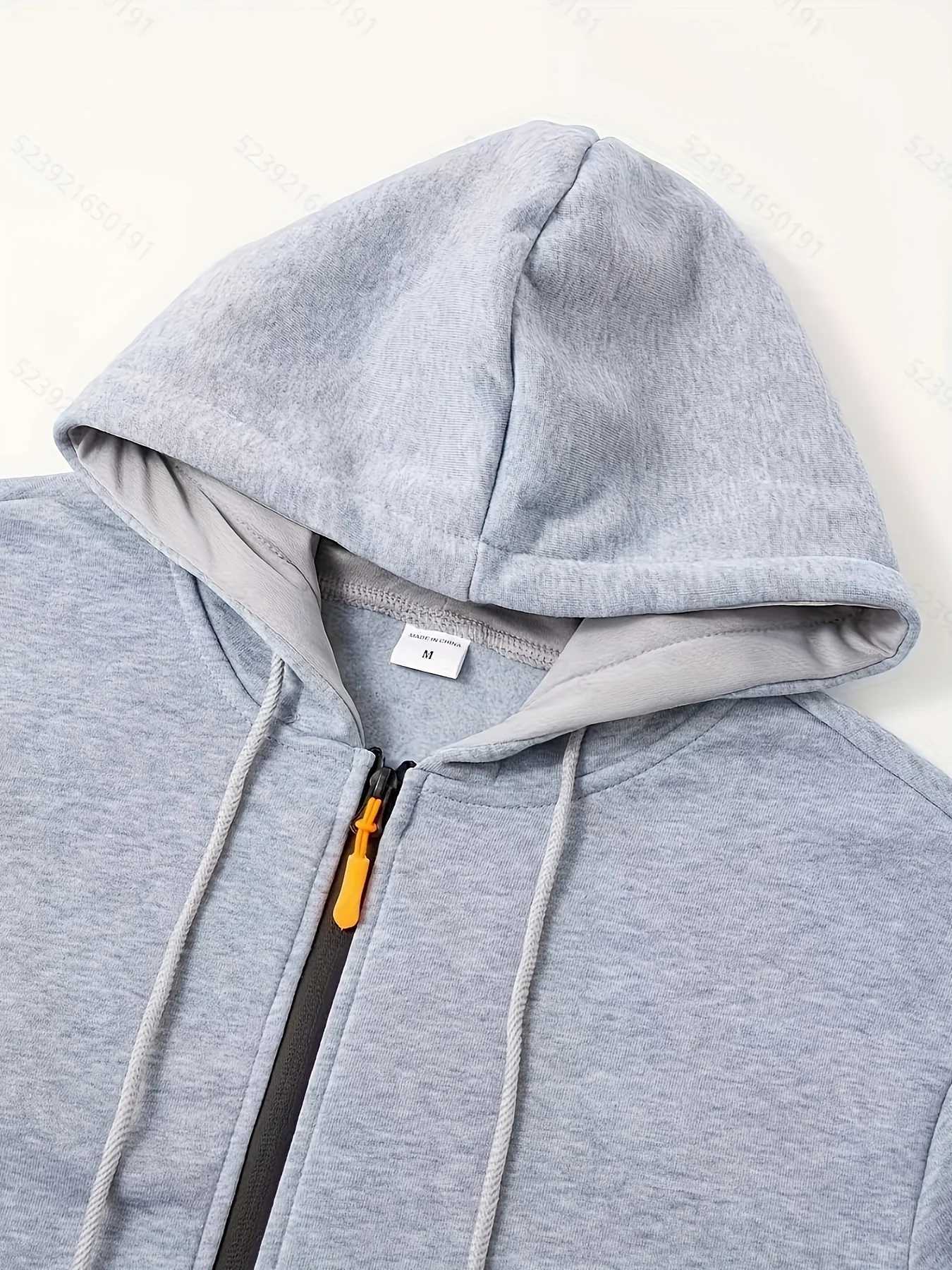 Mens sports style zipper hoodie with kangaroo pocket design breathable suitable for running hiking outing dating gym casual XJ250621