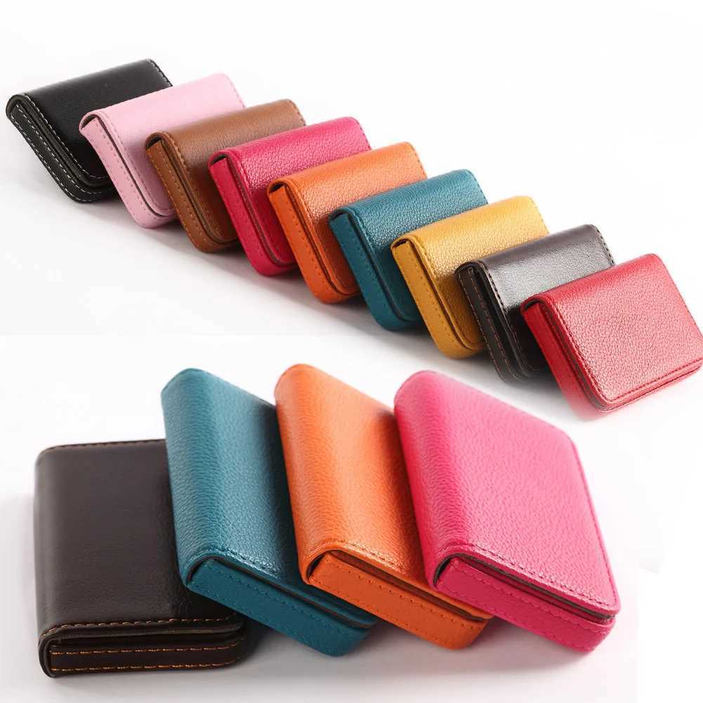 Solid Color PU Leather Business Card Holder Name Card Holder Card Book Large Capacity Card Package Card Holder Card Organizers Z250621