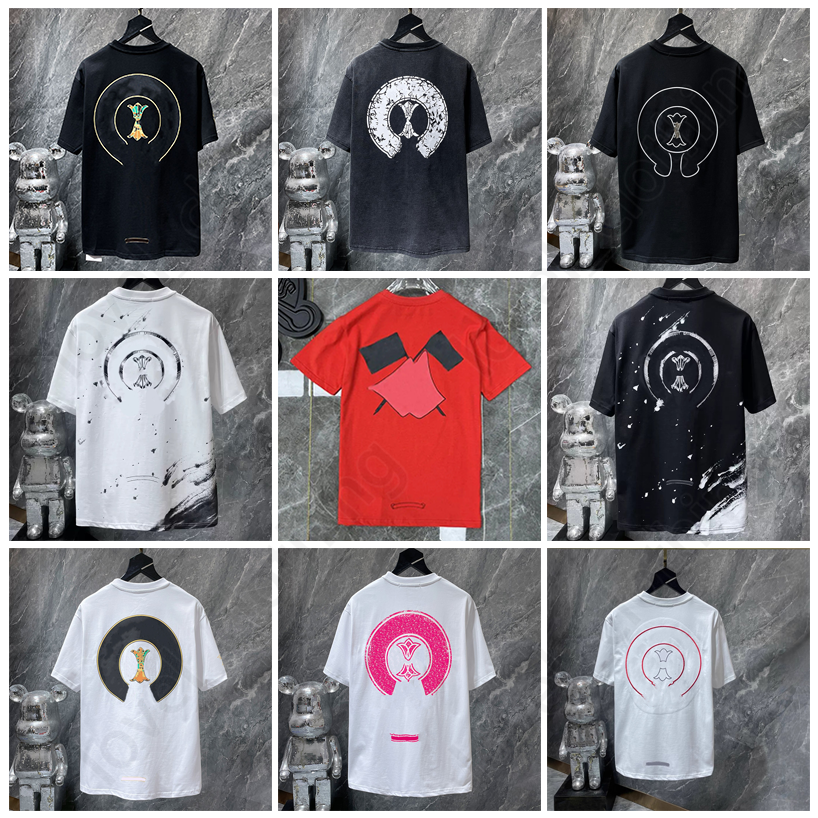 Chrome shirt Mens Womens Designers T Shirts summer Loose Fashion Tops Man Tees Cotton Casual Printed High Street Luxurys Clothing Clothes ikoa6