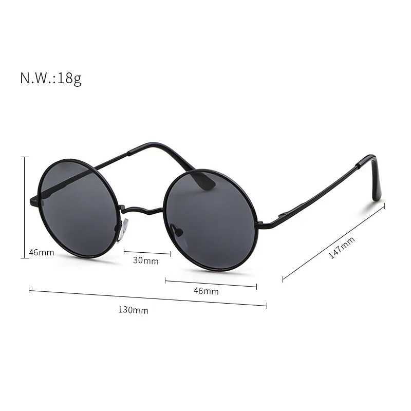 Trendy Round Polarized Sunglasses High Quality Brand Design Vintage Party Men Circle Small Frame Women Yellow Shades Sun Glasses W250621