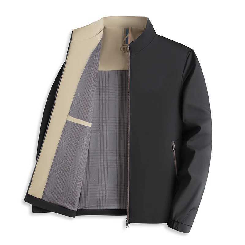 Business Casual Jackets for Men Stand Collar Solid Color Jacket Autumn Korean Work Wear Mens Windbreaker Jacket Winter Coats Men XJ250621