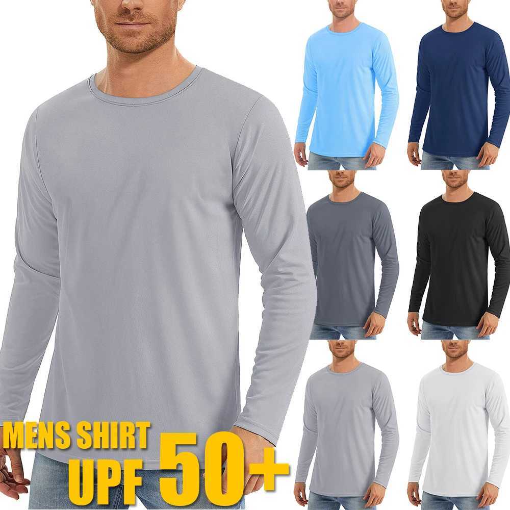 Sun Protection T-Shirts Mens Long Sleeve Loose Casual UV-Proof T-Shirts Breathable Quick Dry T shirts Male For Hiking Fishing XJ250621
