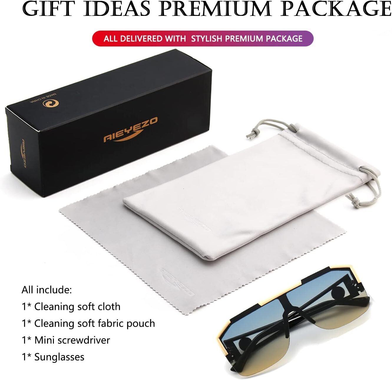 Designer sunglasses Square Oversized Sunglasses Flat Top Shield Sun Glasses for Men Women One Lens Square Shades
