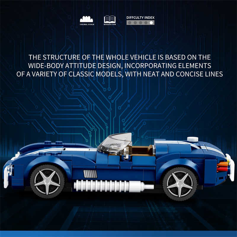 Free shipping NEW AC COBRA Sports Building Block Creative City Vehicle ic Car Model Bricks Desktop Display Toys For Kids Holiday Gift