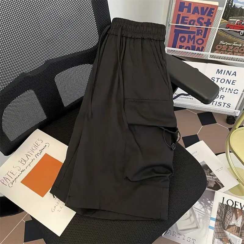 Multi Pocket Cargo Shorts For Women Summer Korean Fashion Drawstring Loose Casual Shorts Pants Harajuku Streetwear Clothes Y2k W250621