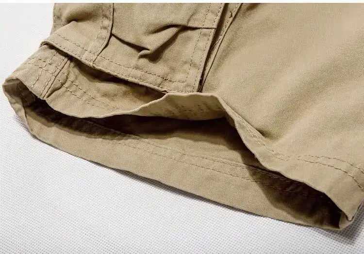 Mens New Cargo Shorts Summer Men Green Cotton Shorts Men Loose Multi-pocket Shorts Homme Casual Bermuda Trousers Big Size W250621