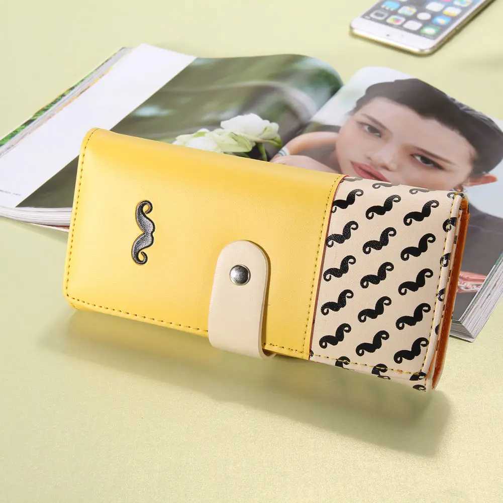 Womens Fashion Beard Wallet PU Leather Long Purse ID Cards Holder Handbag For Best Gift Z250621