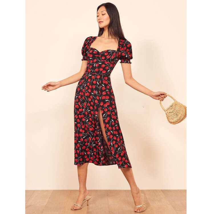 Long Dress Ref Rayon Floral Dress Summer New French Style Women S Fashion Sexy Long Skirt
