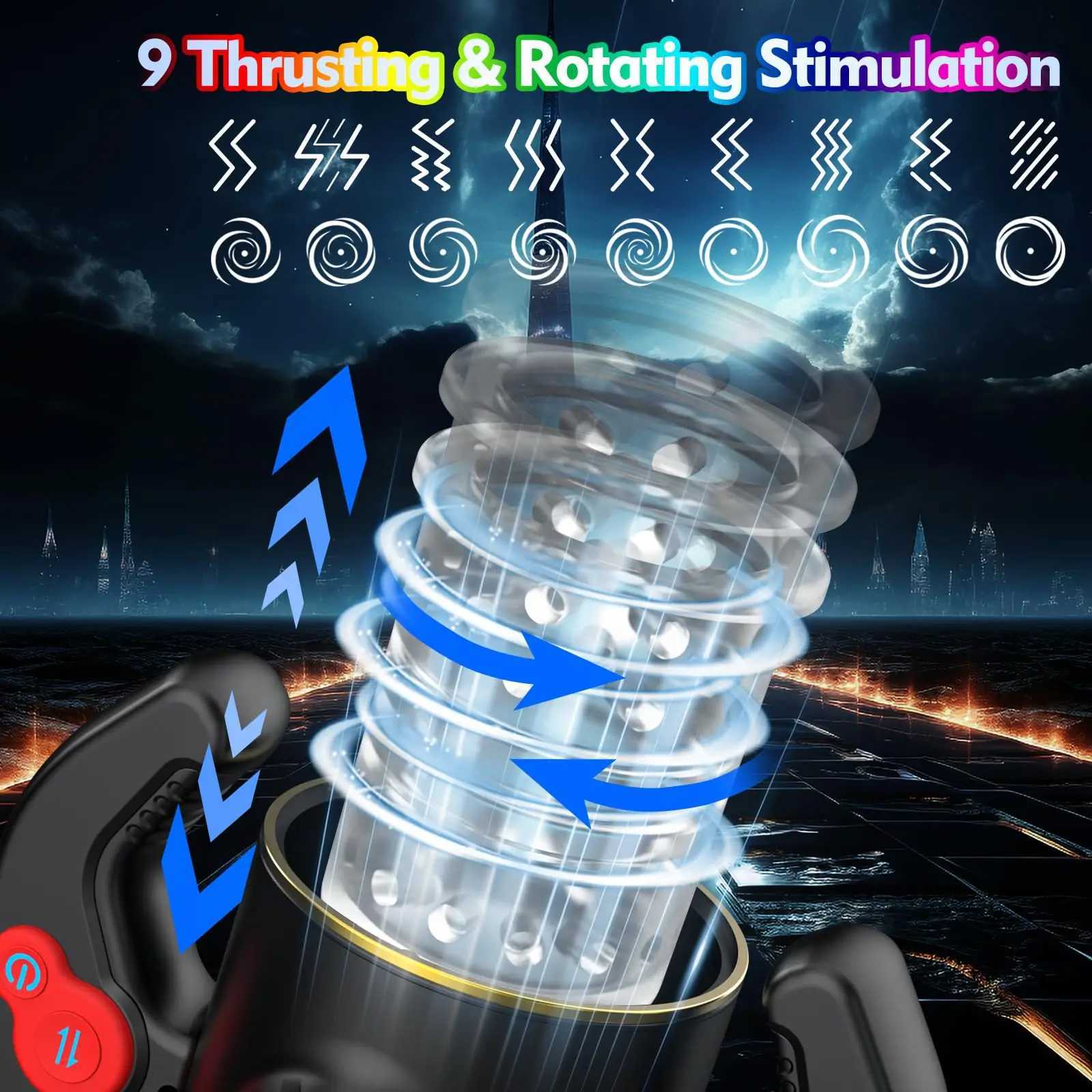 Automatic Thrusting Rotating Male Masturbators with Gamepad Powerful Sucking Masturbation Cup Pocket Pussy Sex Toys for Men 8+ W250621
