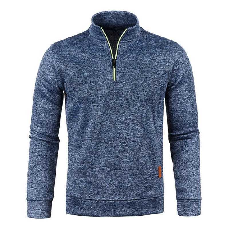 Autumn Mens Half Zipper Sweatshirts Long Sleeve Solid Color Pullover Turtleneck Streetwear Winter Warm Jacket Sport Coats Z250621