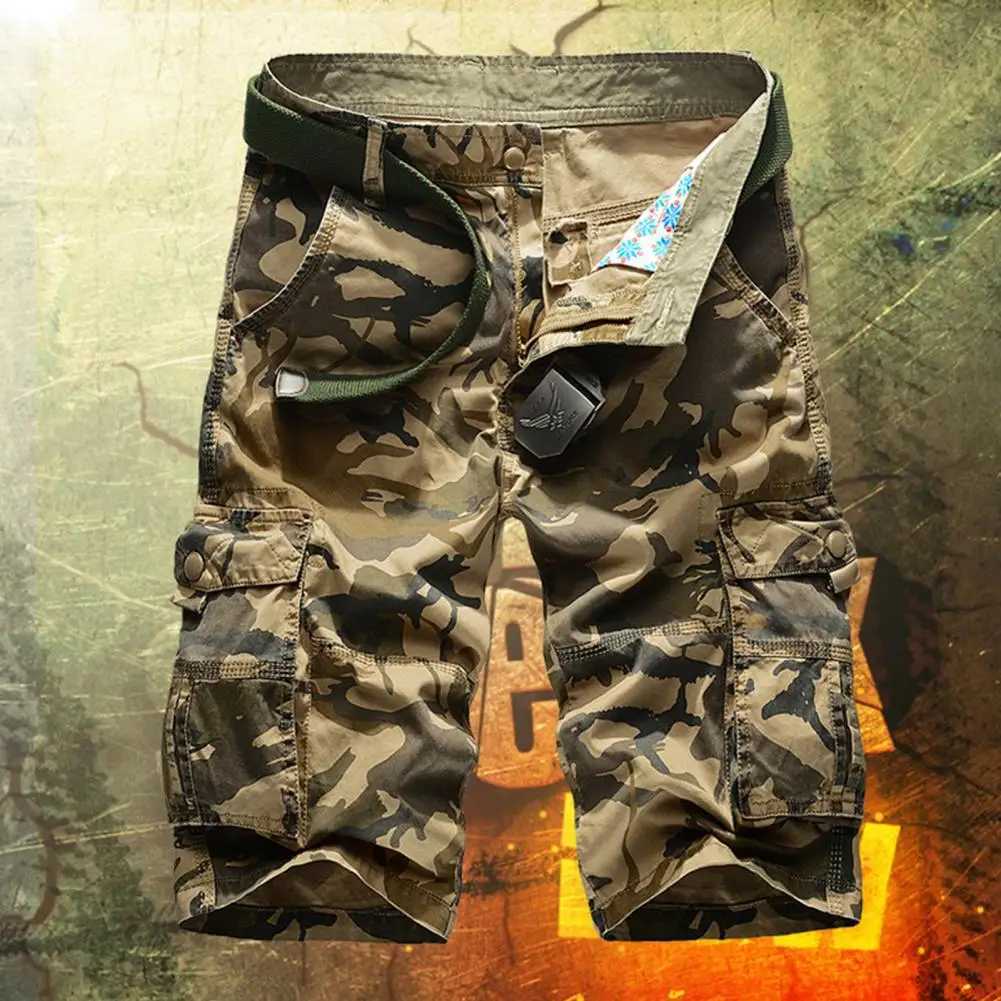 Mens Military Cargo Shorts 2023 New Army Camouflage Shorts Men Cotton Loose Work Casual Short Cargo Pants W250621