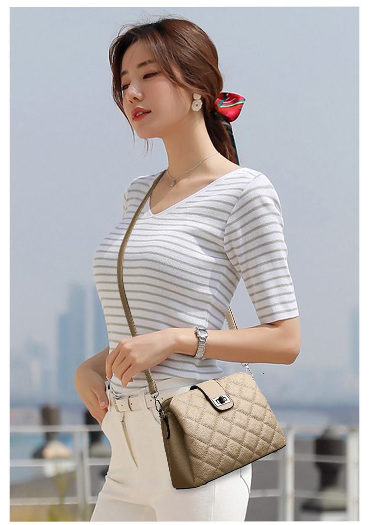 Free Shipping Designer Bag 2025 New Simple Korean Style Fashion Quilted Doctor Bag Cowhide Versatile Shoulder Luxury Bag Crossbody Bag Large Capacity 