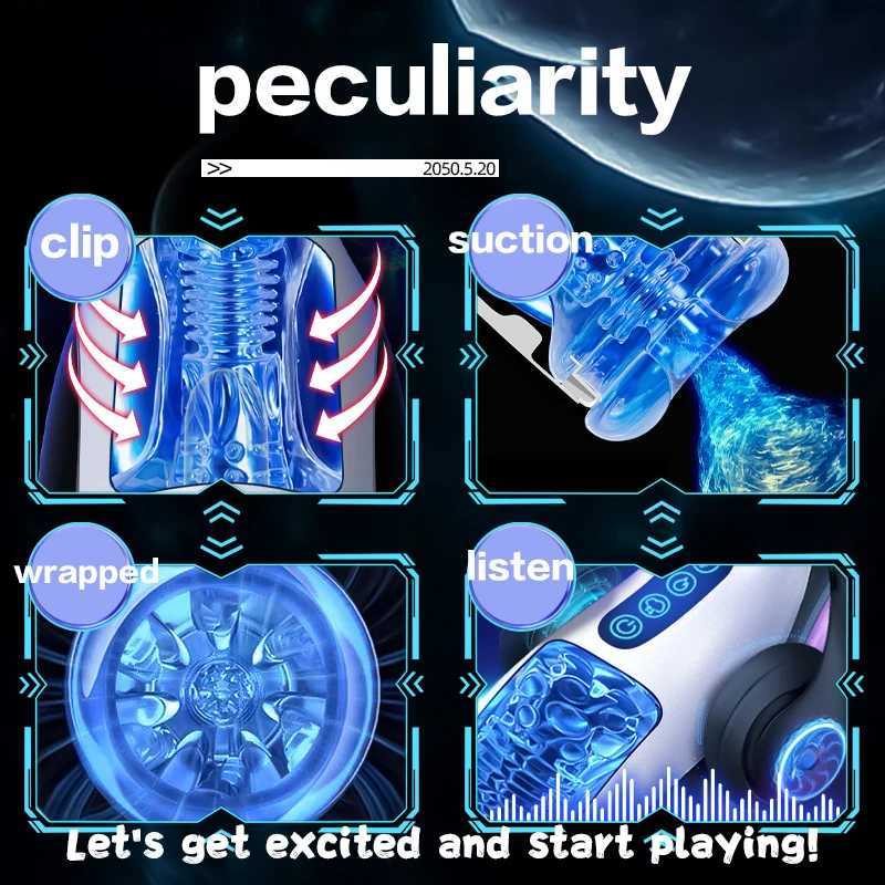 Masturbation Cup Automatic Suction Vibration Can Be Warmed and Voice Interactive Male Vaginal Sex Toys Adult Products W250621