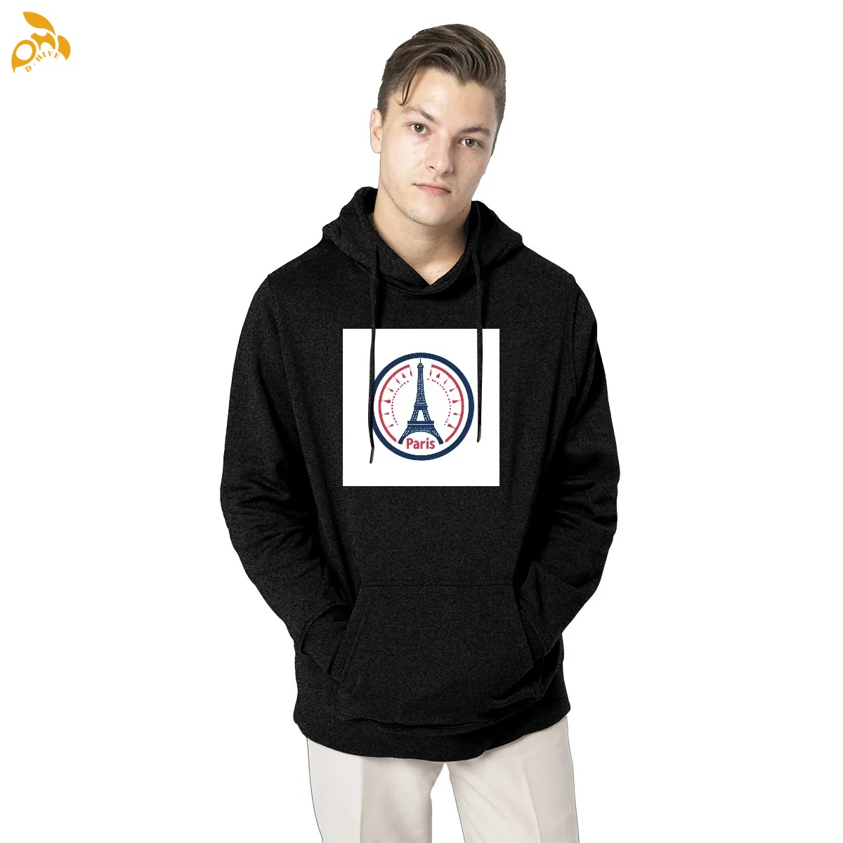 free shipping of customized Dirt-resistant American men's fleece hoodie 270GSM with exquisite patterns from US