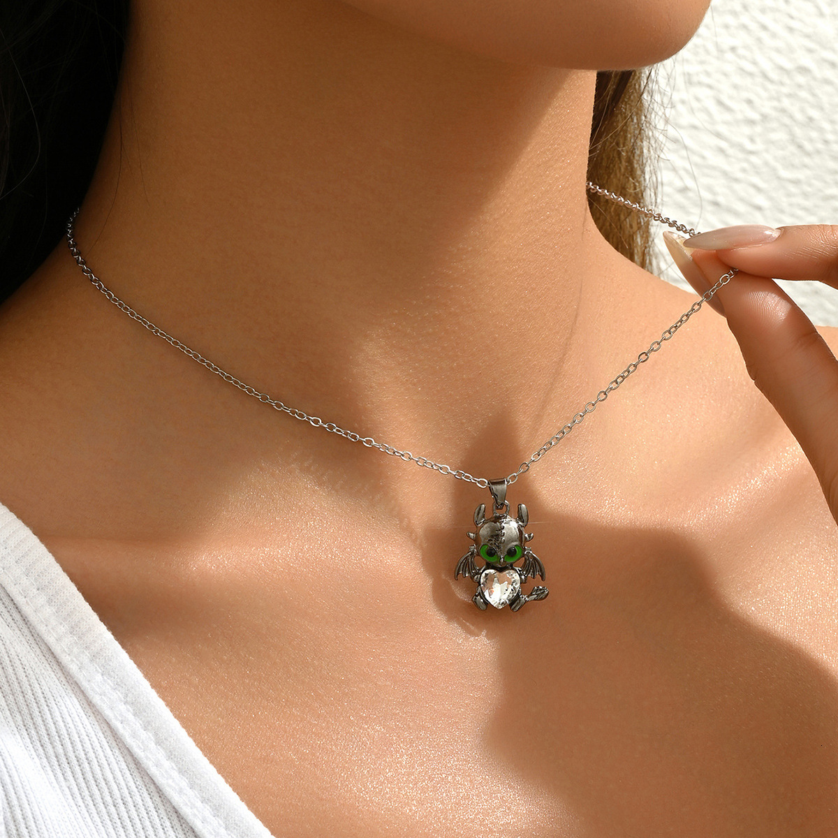 Hot Selling Dark Style Personality Demon Dl Design Inlaid Zircon Long Necklace Unisex Jewelry