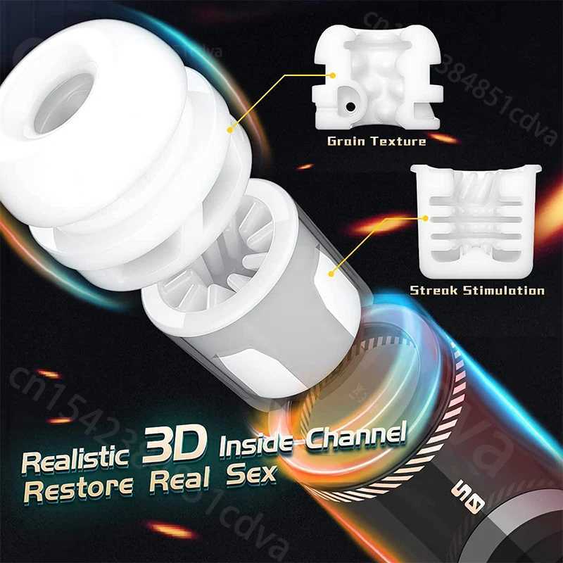 Electric Masturbator Cup Rotating Thrust Automatic Male Masturbator for Men Telescopic TPE Waterproof Super Quiet Adult Sex Toy W250621