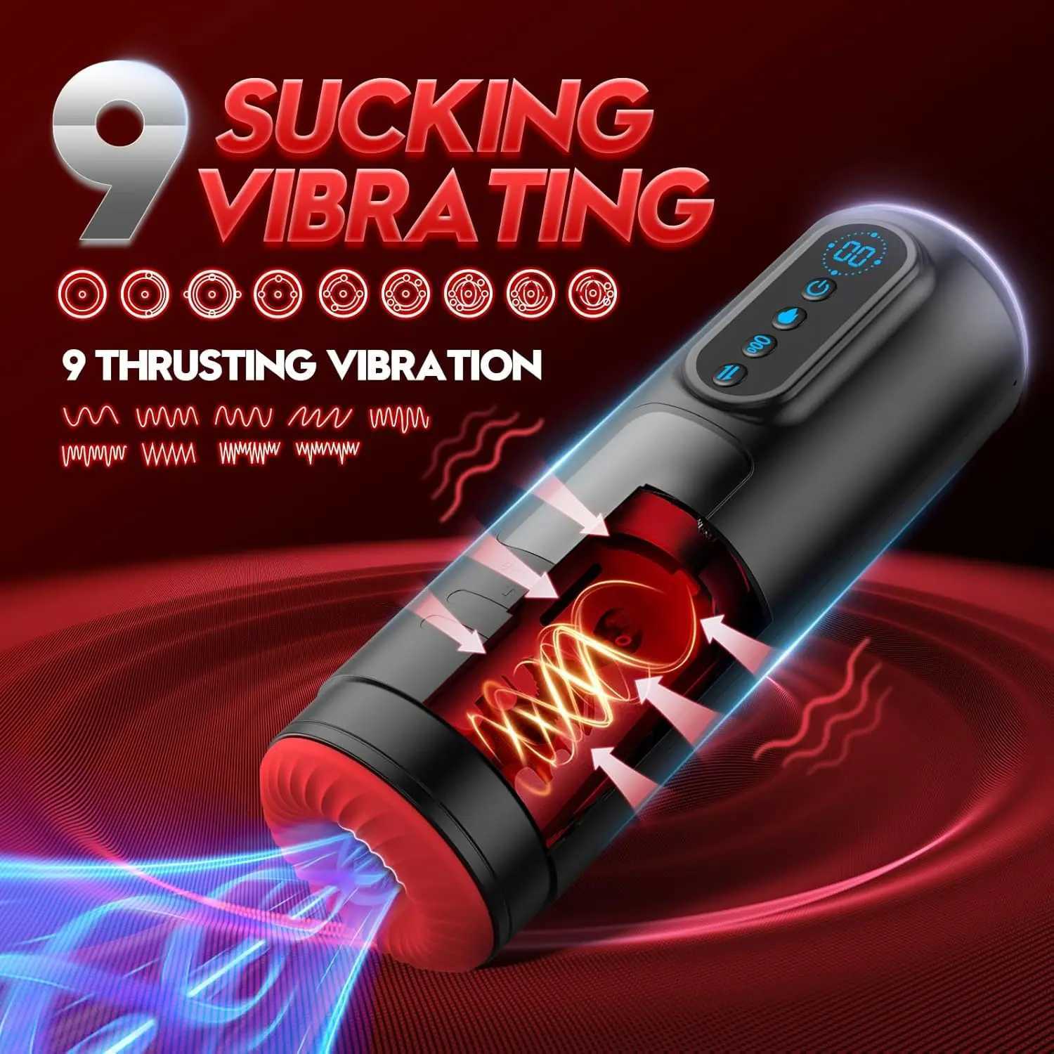 Automatic Sucking Male Masturbator Heating Thrusting Vibrators LCD Display Pocket Pussy Stroker Blowiob Adult Sex Toys 8 W250621
