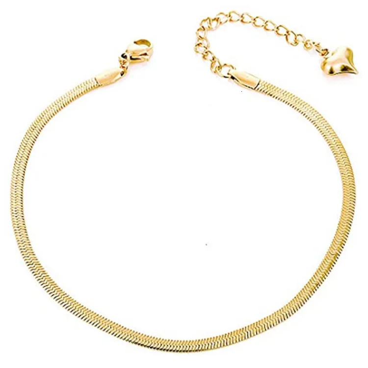 Stainless Steel Snake Chain Anklet for Women Summer Beach Gold Plated Anklets Fashion Jewelry Drop Wholesale 250617