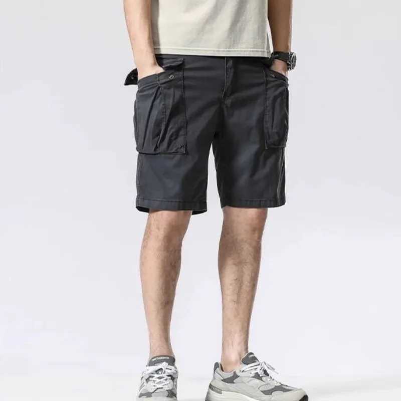 Baggy Mens Cotton Cargo Shorts Solid Multi Pocket Bermuda Short Pants for Men Luxury Japanese Street Style Popular Jorts Wide W250621