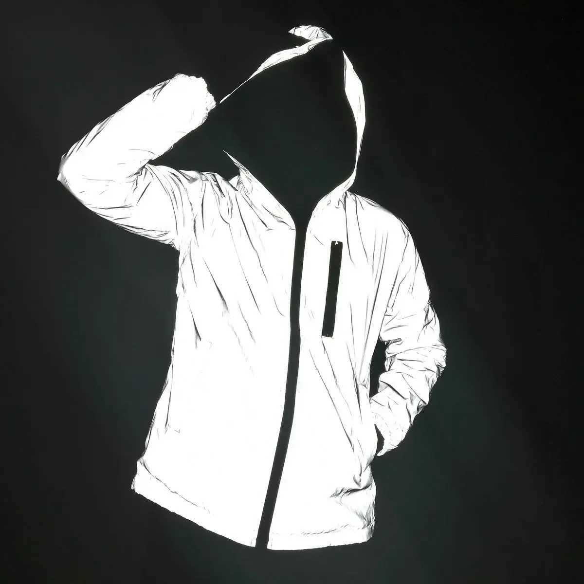 New Night Full Reflective Jacket Men / Women Harajuku Jackets Hooded Hip-hop Streetwear Night Shiny dancer Zipper Coats Jacket XJ250621