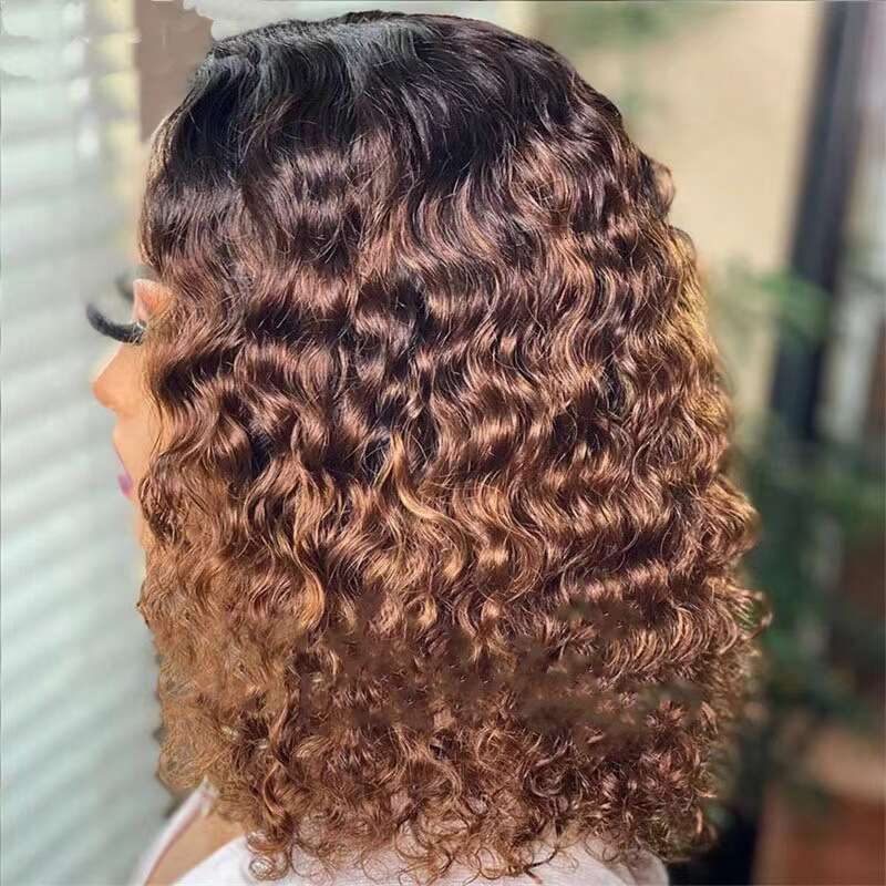 Fashion Front 13*4 Lace Edge Fluffy Natural Curly Wig Full Head Set