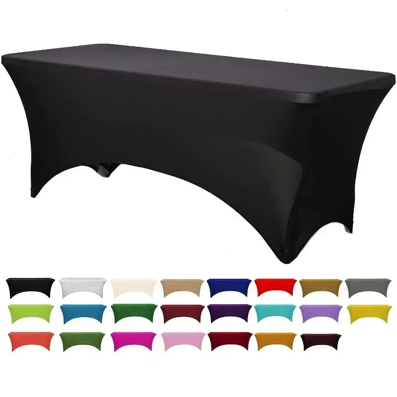 6FT 8FTSpandex Tablecloth High Stretch Wedding el Birthday Table Cover for 4ft 5ft 6ft 8ft Folding Cocktail 250617