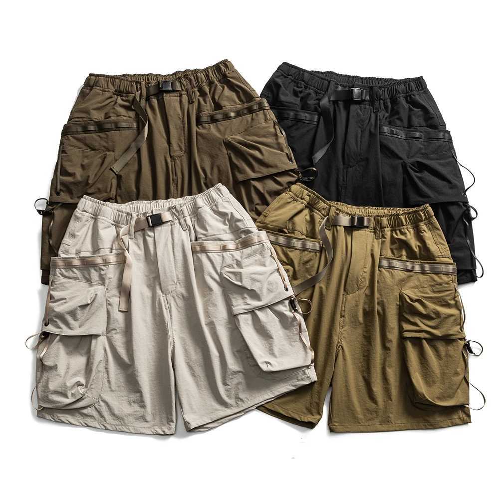 Mens Summer Multi Pocket Outdoor Loose Casual Function Cargo Shorts Cityboy Fashion Techwear Quick Dry Sports Shorts Short Pants W250621