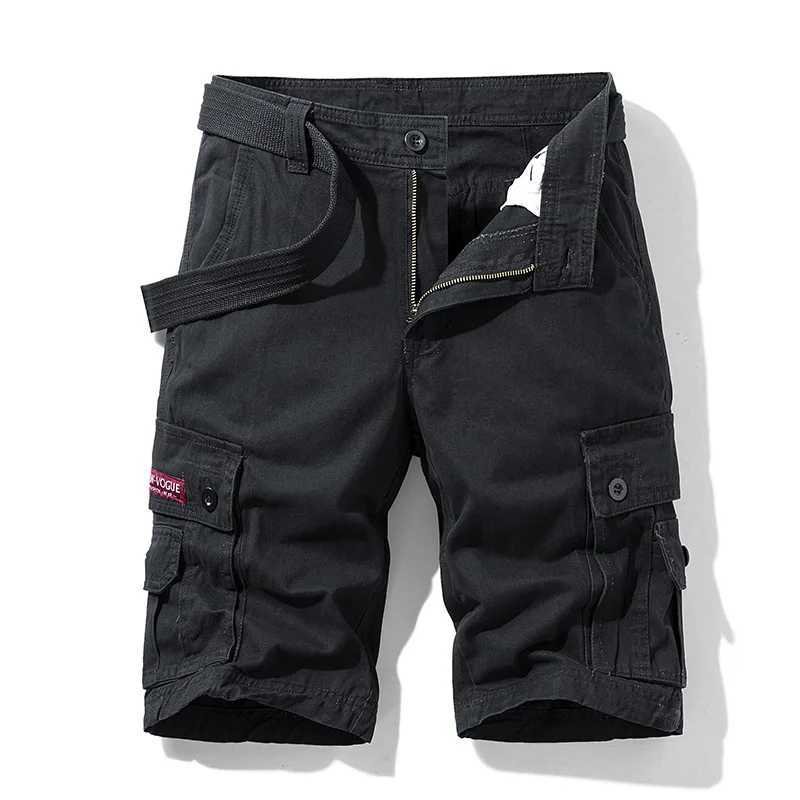 2025 Summer Men Shorts Fashion Plaid Beach Shorts Mens Casual Shorts Military Short Pants Male Bermuda Cargo Overalls No Belt W250621