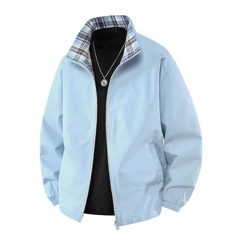 Double-sided American baseball jacket for men spring and autumn Hong Kong style loose ruffian handsome high-end jacket for menXJ250621
