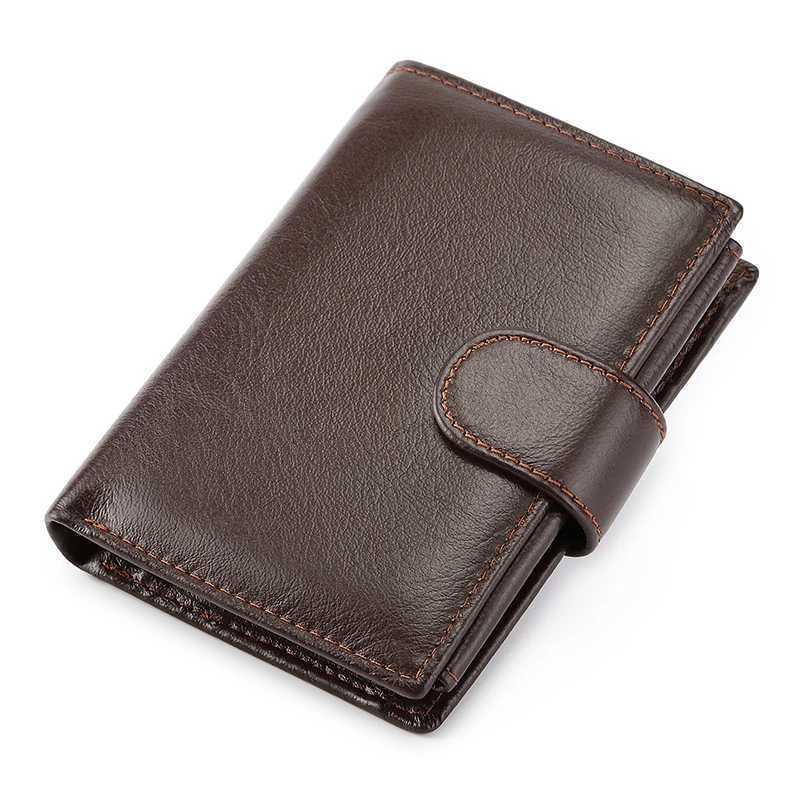 Genuine Leather Men Wallet New Short Card Holders Top Layer Cowhide Men Purse Coin Pocket Leather Zipper Men Money Clips Z250621