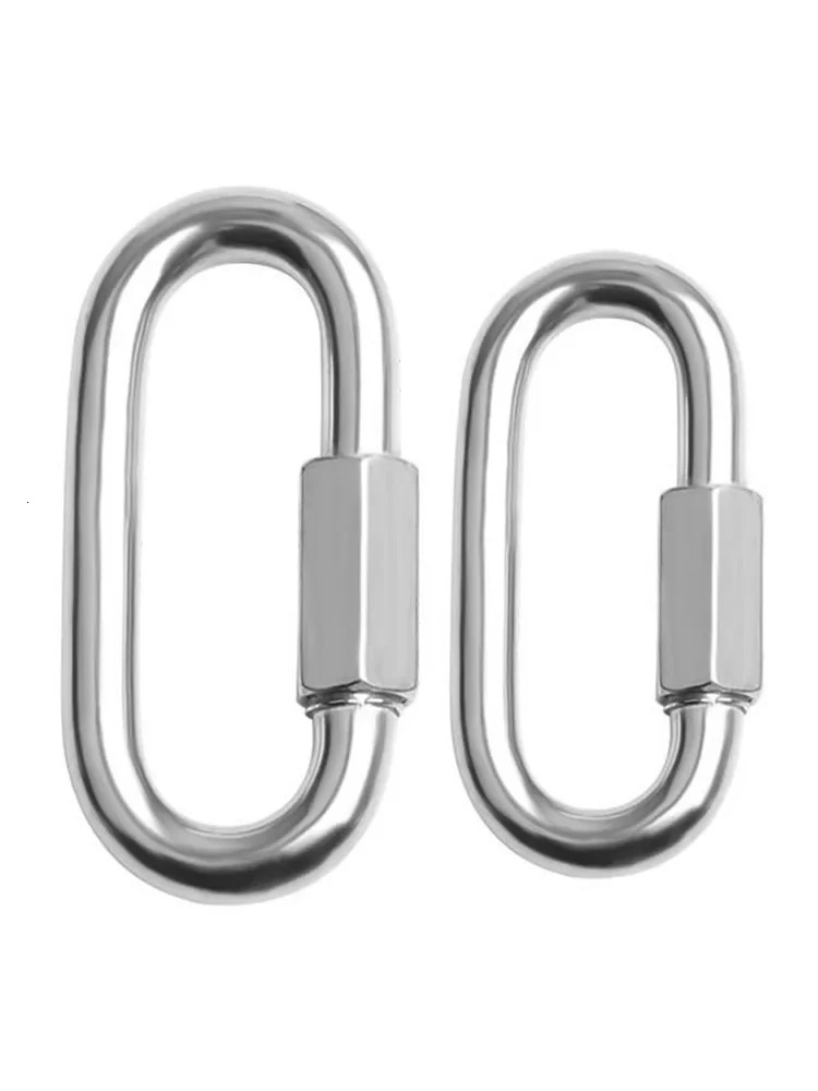 304 Stainless Steel Oval Quick Links Safety Snap Hook Climbing Carabiner Lock Buckle M35M4M5M6M7M8 y250611