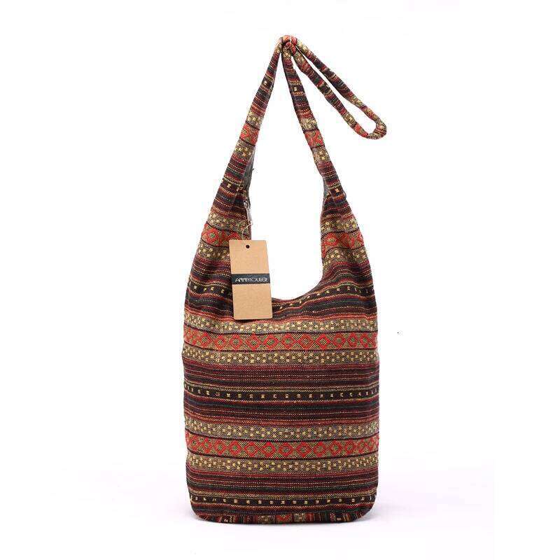 Women Vintage Shoulder Mochila Retro Weave Fabric Messenger Bohemian Style Hippie Aztec Folk Tribal Crossbody Bag
