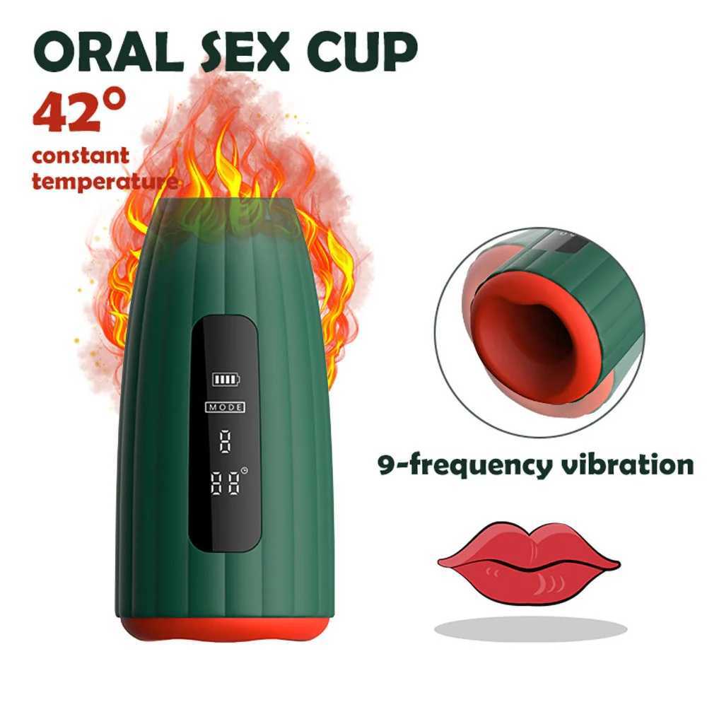 Male Masturbator Electric Men Sex Toys with 9 Vibrations Heating LCD Display Penis Pump Pocket Pussy Vibrator for Adult Men W250621